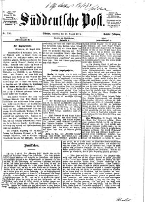 Süddeutsche Post Dienstag 18. August 1874