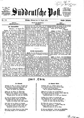 Süddeutsche Post Mittwoch 19. August 1874