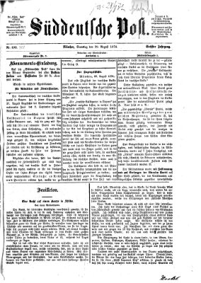 Süddeutsche Post Samstag 29. August 1874