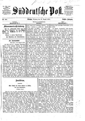 Süddeutsche Post Sonntag 30. August 1874