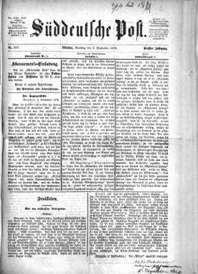 Süddeutsche Post Samstag 5. September 1874