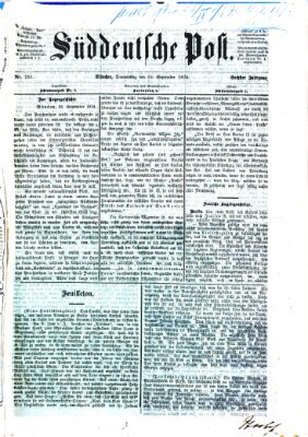 Süddeutsche Post Donnerstag 24. September 1874