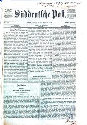 Süddeutsche Post Sonntag 27. September 1874
