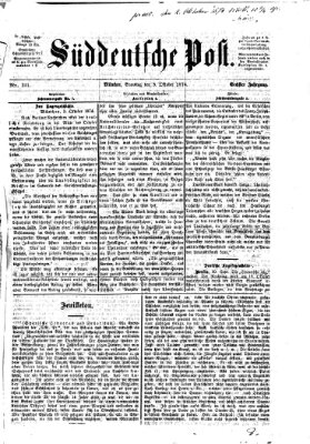 Süddeutsche Post Samstag 3. Oktober 1874