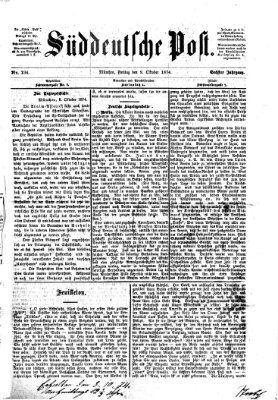 Süddeutsche Post Freitag 9. Oktober 1874