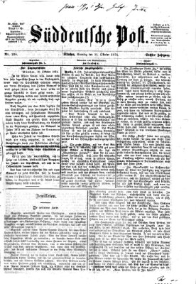 Süddeutsche Post Sonntag 11. Oktober 1874