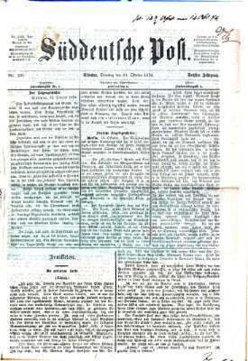 Süddeutsche Post Dienstag 13. Oktober 1874