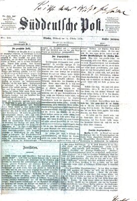 Süddeutsche Post Mittwoch 14. Oktober 1874