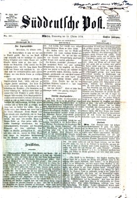 Süddeutsche Post Donnerstag 15. Oktober 1874