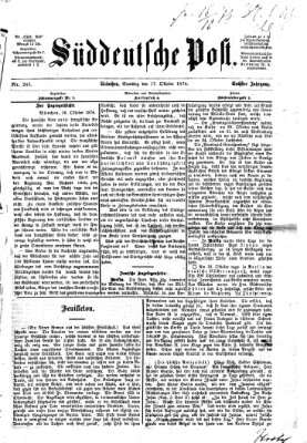 Süddeutsche Post Samstag 17. Oktober 1874