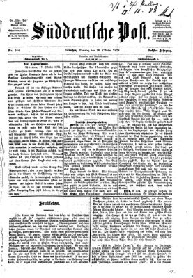 Süddeutsche Post Sonntag 18. Oktober 1874