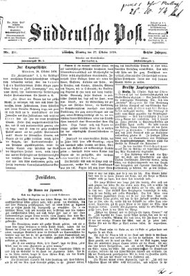 Süddeutsche Post Dienstag 27. Oktober 1874