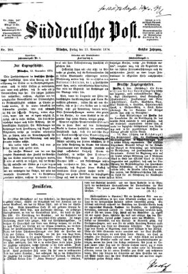 Süddeutsche Post Freitag 13. November 1874