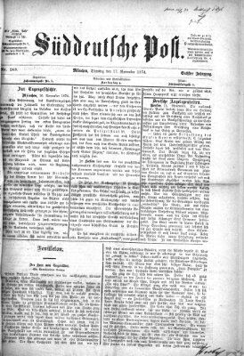 Süddeutsche Post Dienstag 17. November 1874