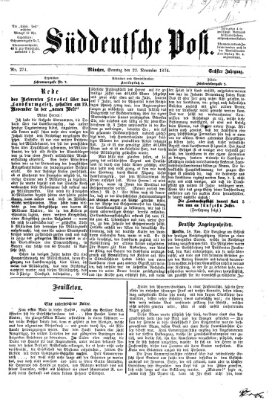 Süddeutsche Post Sonntag 22. November 1874