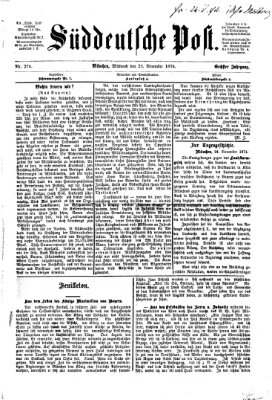 Süddeutsche Post Mittwoch 25. November 1874