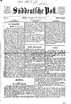 Süddeutsche Post Donnerstag 26. November 1874