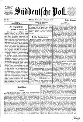 Süddeutsche Post Dienstag 1. Dezember 1874