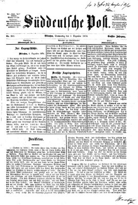 Süddeutsche Post Donnerstag 3. Dezember 1874