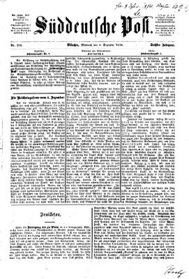 Süddeutsche Post Mittwoch 9. Dezember 1874