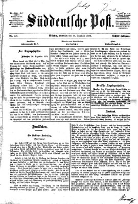 Süddeutsche Post Mittwoch 30. Dezember 1874