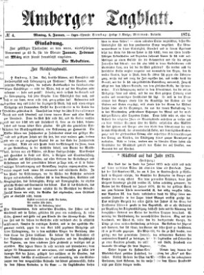 Amberger Tagblatt Montag 5. Januar 1874