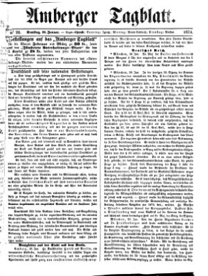 Amberger Tagblatt Samstag 31. Januar 1874