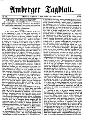 Amberger Tagblatt Mittwoch 4. Februar 1874