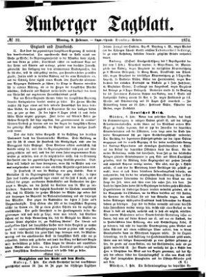 Amberger Tagblatt Montag 9. Februar 1874