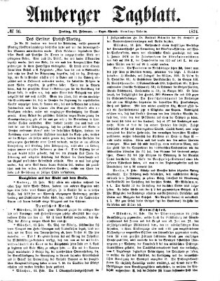 Amberger Tagblatt Freitag 13. Februar 1874