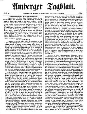 Amberger Tagblatt Mittwoch 18. Februar 1874