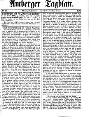 Amberger Tagblatt Montag 23. Februar 1874