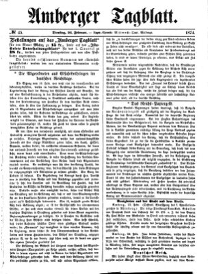 Amberger Tagblatt Dienstag 24. Februar 1874