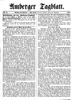 Amberger Tagblatt Samstag 28. Februar 1874