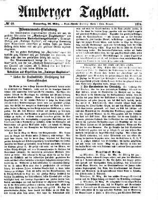 Amberger Tagblatt Donnerstag 26. März 1874