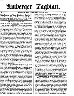 Amberger Tagblatt Montag 30. März 1874