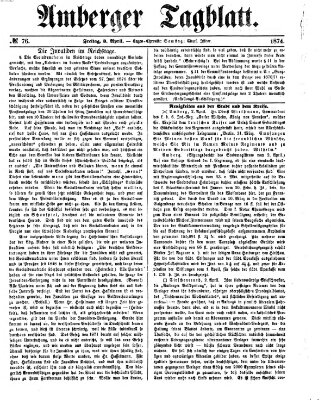 Amberger Tagblatt Freitag 3. April 1874