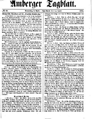 Amberger Tagblatt Donnerstag 9. April 1874