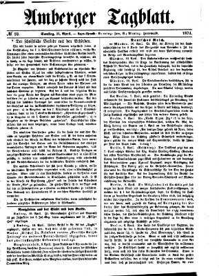 Amberger Tagblatt Samstag 11. April 1874