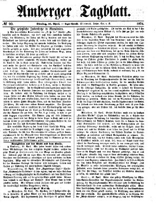 Amberger Tagblatt Dienstag 21. April 1874