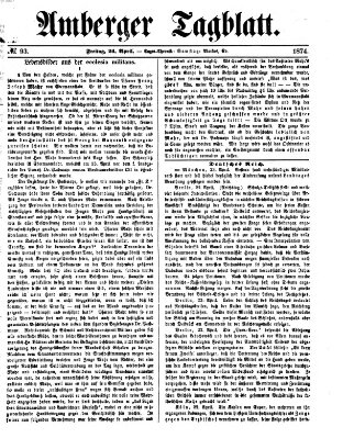 Amberger Tagblatt Freitag 24. April 1874