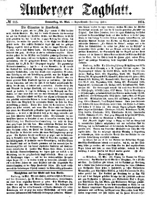 Amberger Tagblatt Donnerstag 21. Mai 1874