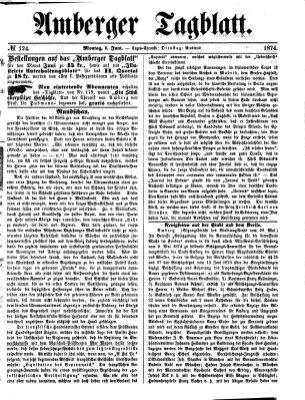 Amberger Tagblatt Montag 1. Juni 1874