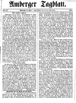 Amberger Tagblatt Mittwoch 17. Juni 1874