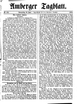 Amberger Tagblatt Donnerstag 18. Juni 1874