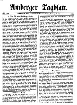 Amberger Tagblatt Samstag 20. Juni 1874