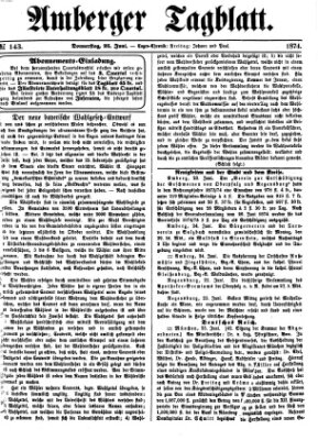 Amberger Tagblatt Donnerstag 25. Juni 1874