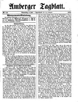 Amberger Tagblatt Donnerstag 2. Juli 1874