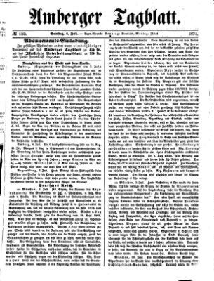 Amberger Tagblatt Samstag 4. Juli 1874