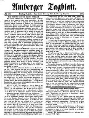 Amberger Tagblatt Samstag 18. Juli 1874